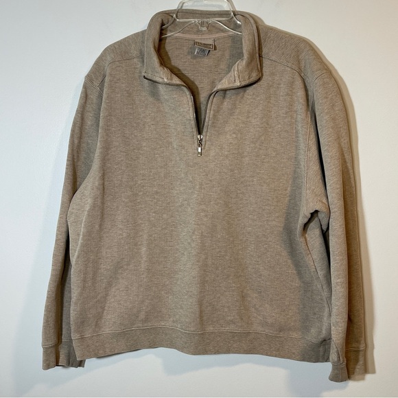 L.L. Bean Other - LL Bean 1/4 Zip Pullover Tan Heather Size Large